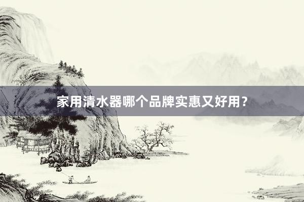 家用清水器哪个品牌实惠又好用？